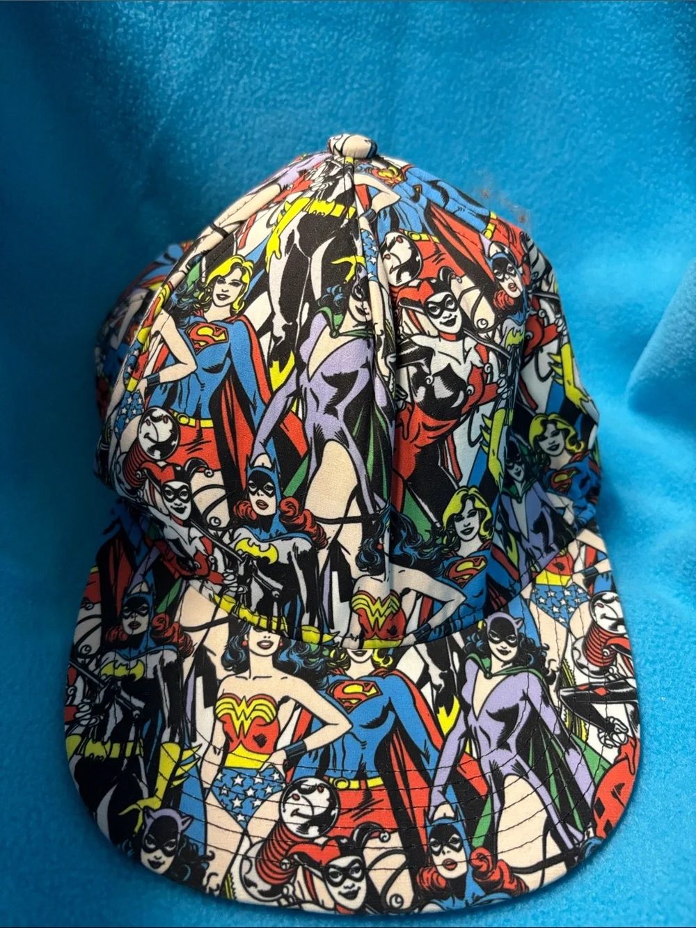 DC Comics Multicolor Women Superhero Panel Print Baseball Cap